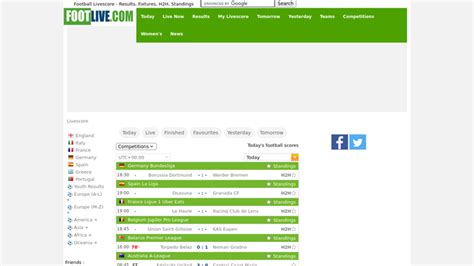 Footlive: Soccer Live Scores, Livescore, Results, Fixtures, H2H.